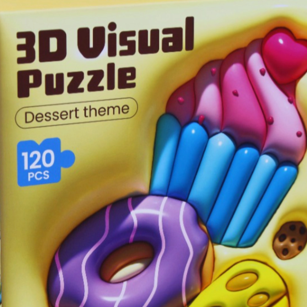 3-D Visual Puzzle - Dessert Theme