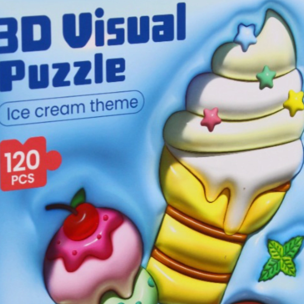 3-D Visual Puzzle - Ice Cream Theme