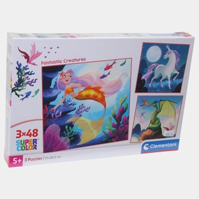 3 Fantastic Creatures Puzzles - 48 Pcs Each