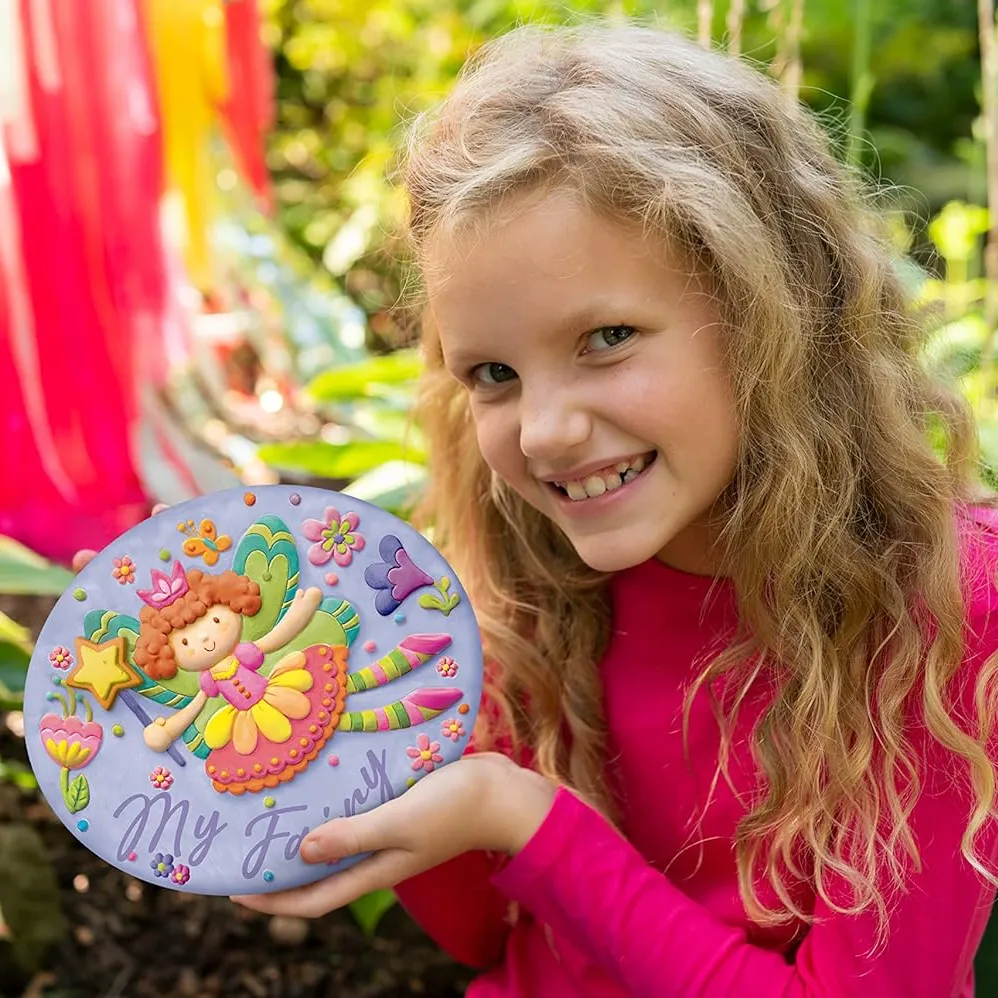 4m Toys KidzMaker - Paint Your Own Terracotta Fairy Garden Stone