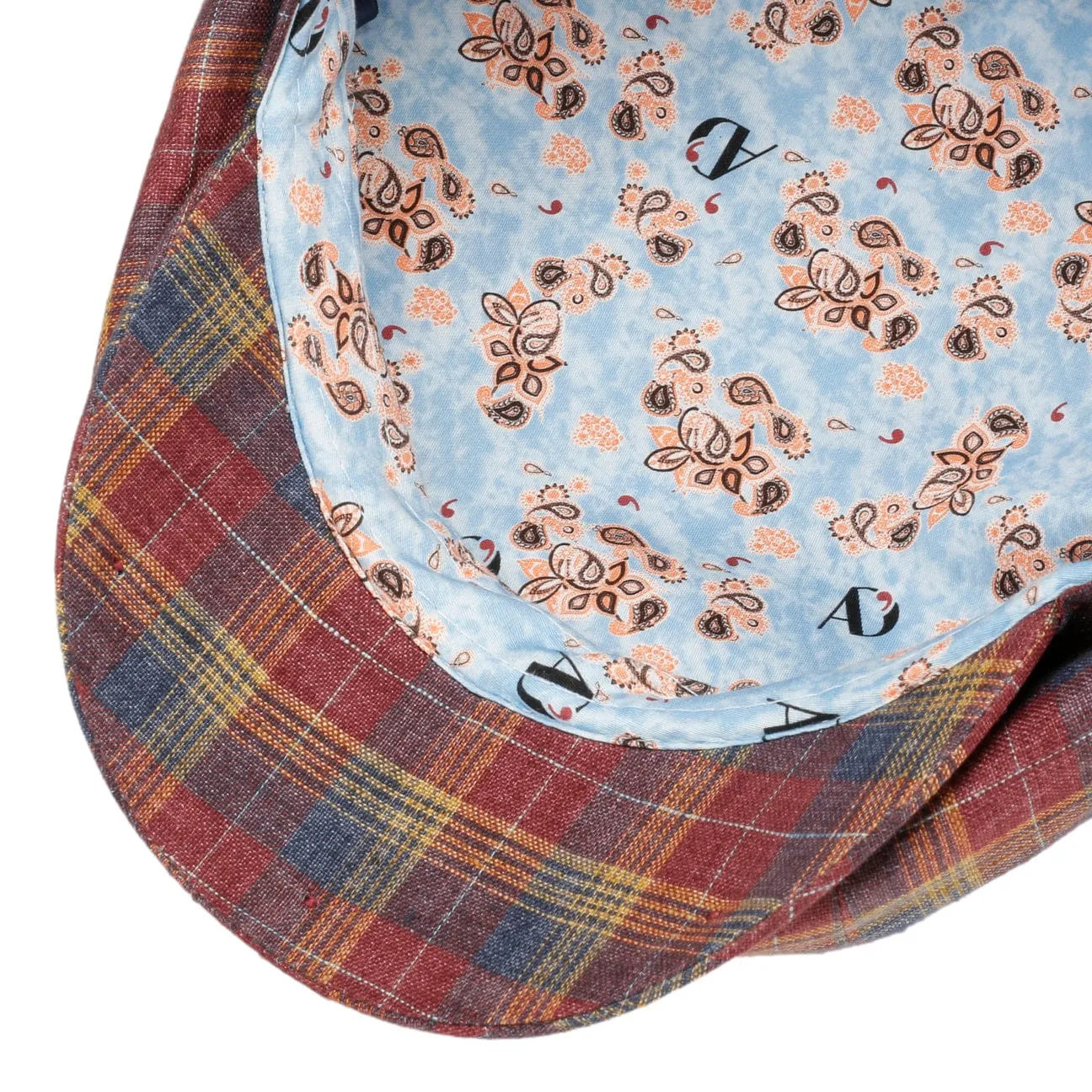 Alfonso D´Este Hats Kayoto Check Linen Flat Cap by Alfonso D'Este