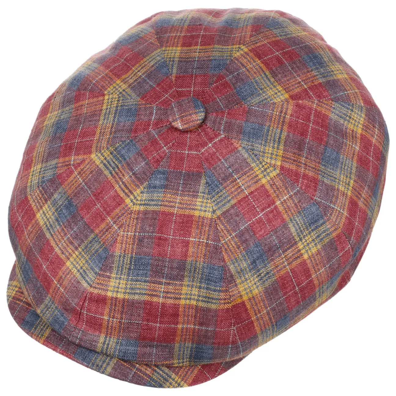 Alfonso D´Este Hats Kayoto Check Linen Flat Cap by Alfonso D'Este