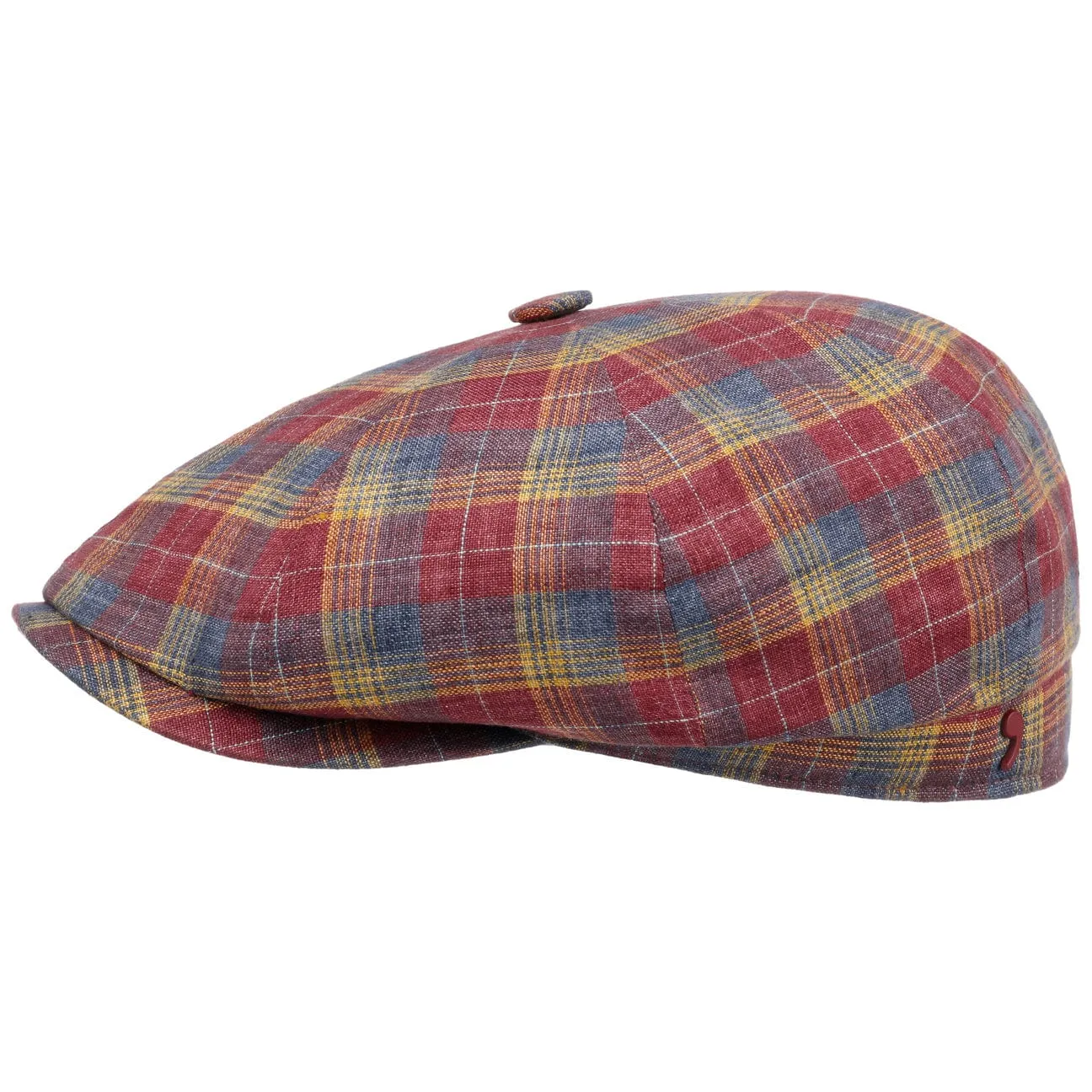 Alfonso D´Este Hats Kayoto Check Linen Flat Cap by Alfonso D'Este