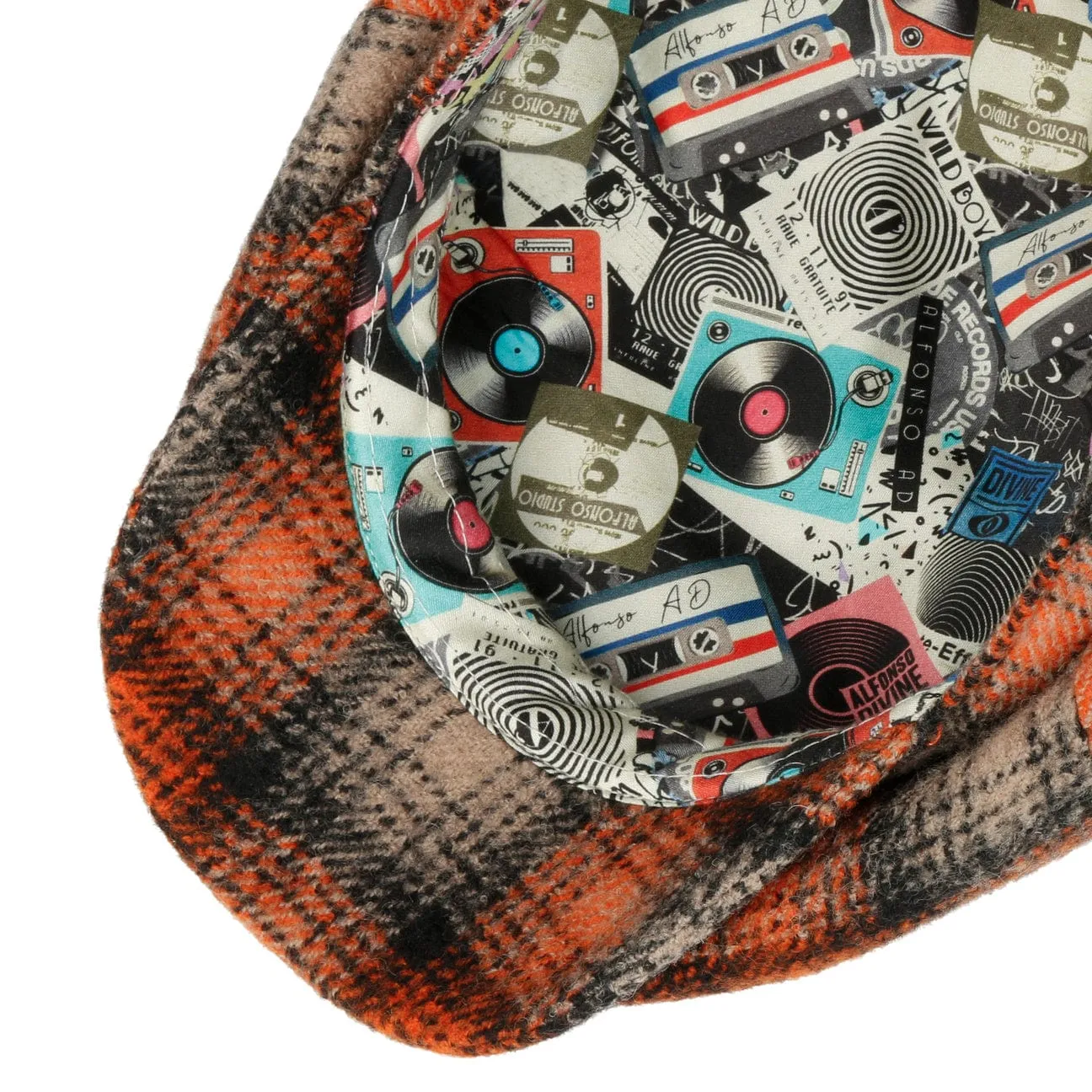 Alfonso D´Este Hats Kevalo Wool Check Flat Cap by Alfonso D'Este