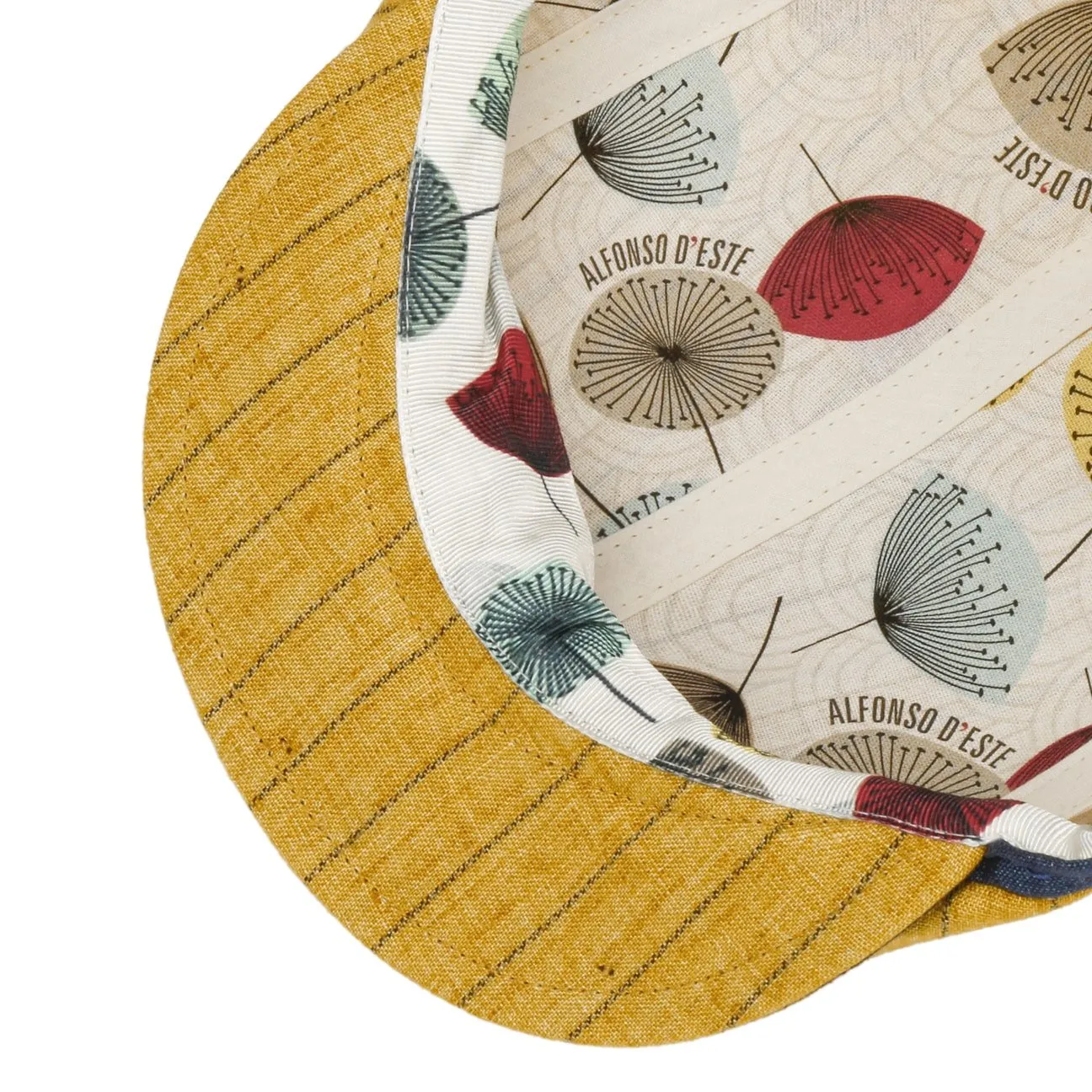 Alfonso D´Este Hats Linen Stripes Flat Cap by Alfonso D'Este