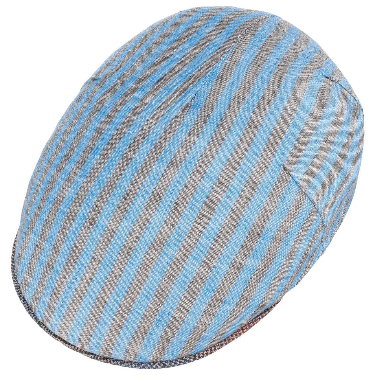 Alfonso D´Este Hats Twotone Stripes Flat Cap by Alfonso D'Este