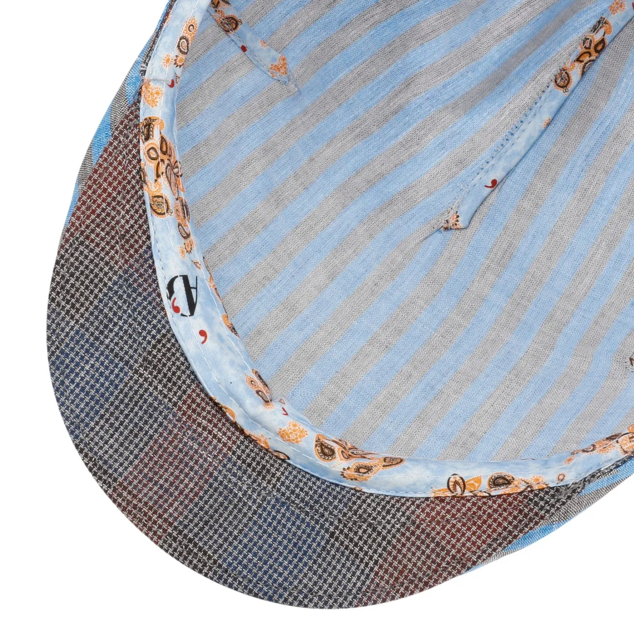 Alfonso D´Este Hats Twotone Stripes Flat Cap by Alfonso D'Este