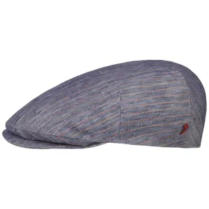 Alfonso D´Este Hats Twotone Stripes Linen Flat Cap by Alfonso D'Este