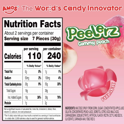 Amos Peelerz Gummy Peach