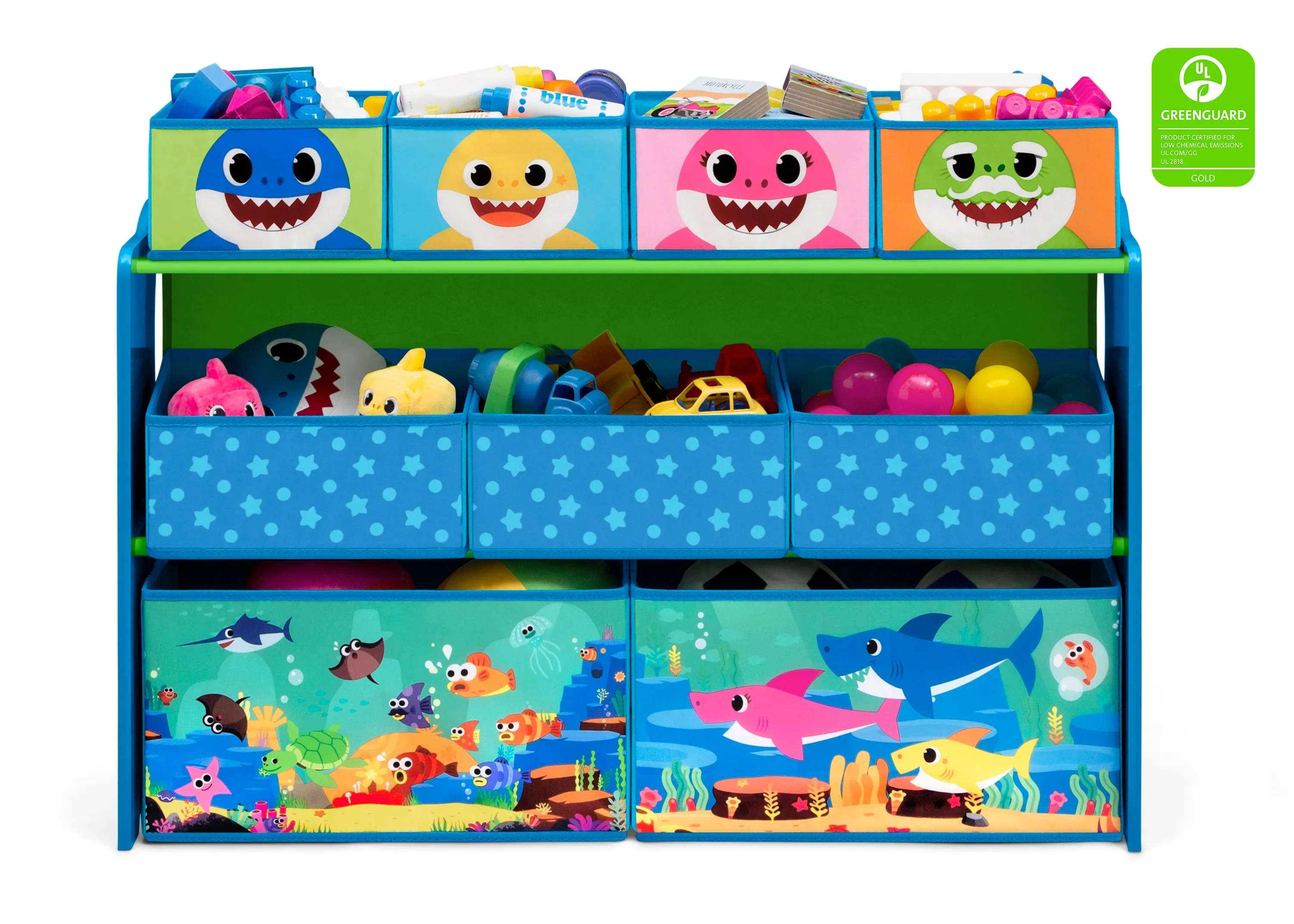 Baby Shark Deluxe 9 Bin Design and Store Toy Organizer Babykids_Delta Children_Toy Storage & Bookshelves