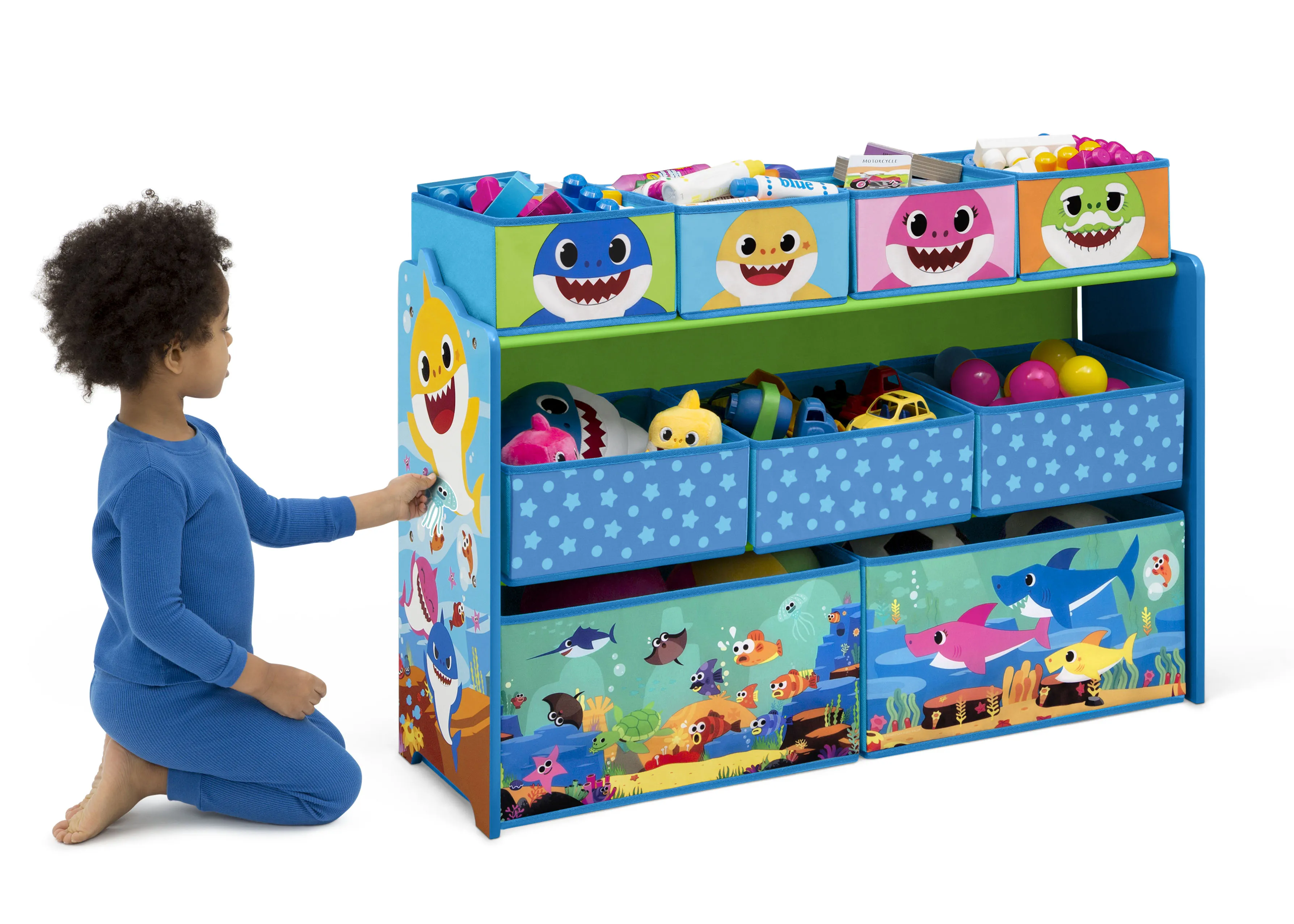 Baby Shark Deluxe 9 Bin Design and Store Toy Organizer Babykids_Delta Children_Toy Storage & Bookshelves