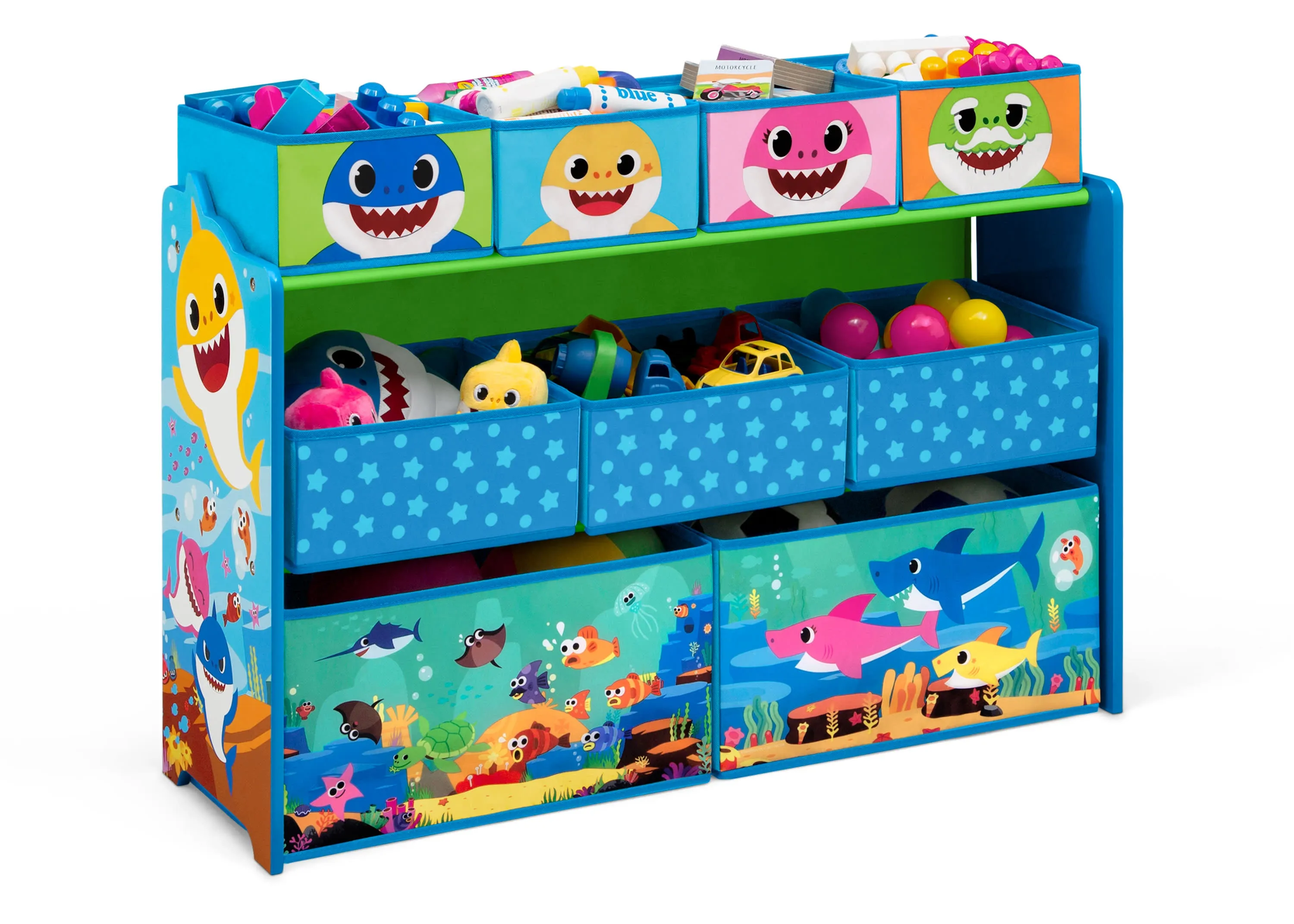 Baby Shark Deluxe 9 Bin Design and Store Toy Organizer Babykids_Delta Children_Toy Storage & Bookshelves
