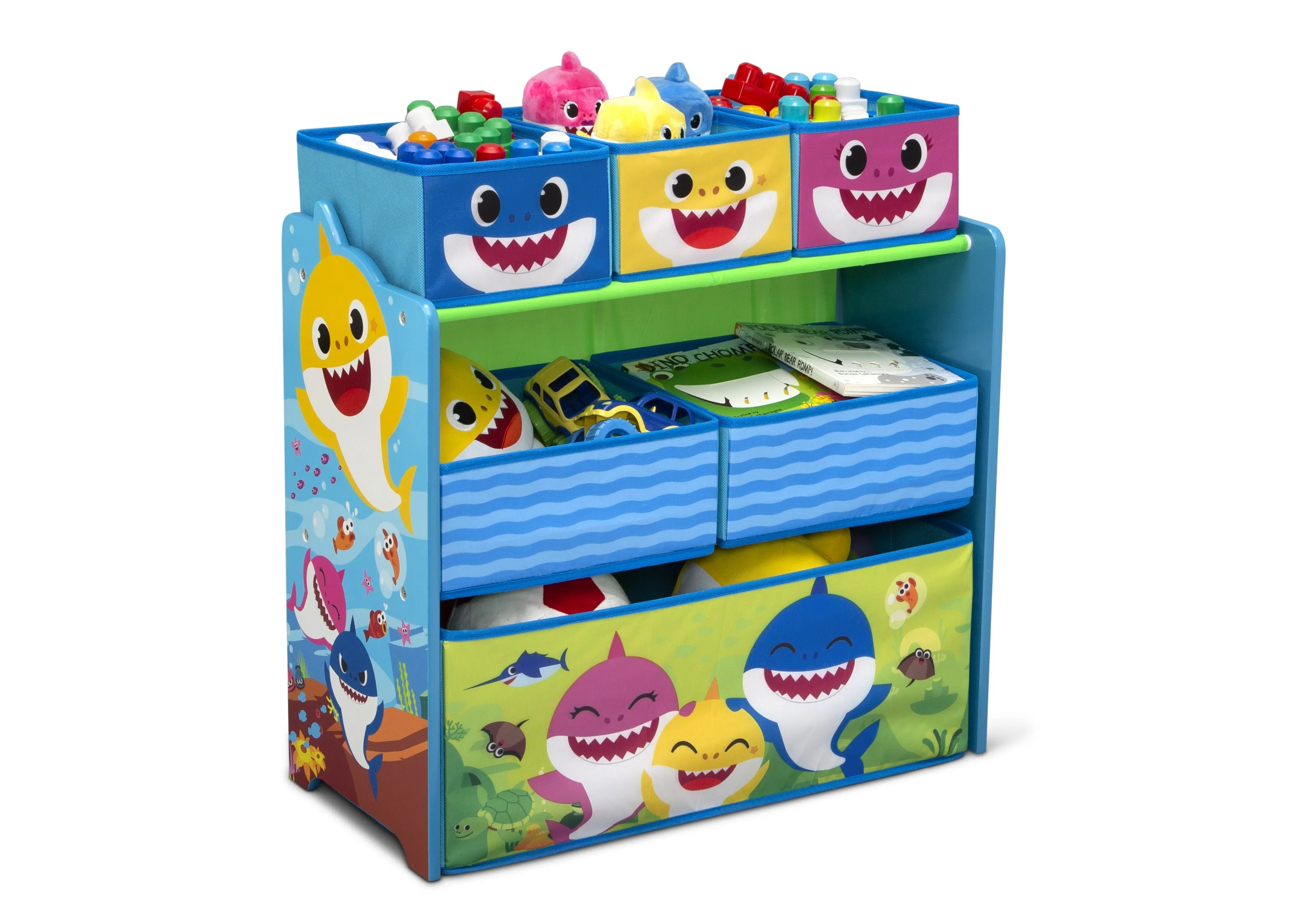 Baby Shark Design & Store 6 Bin Toy Storage Organizer Babykids_Delta Children_Toy Storage & Bookshelves
