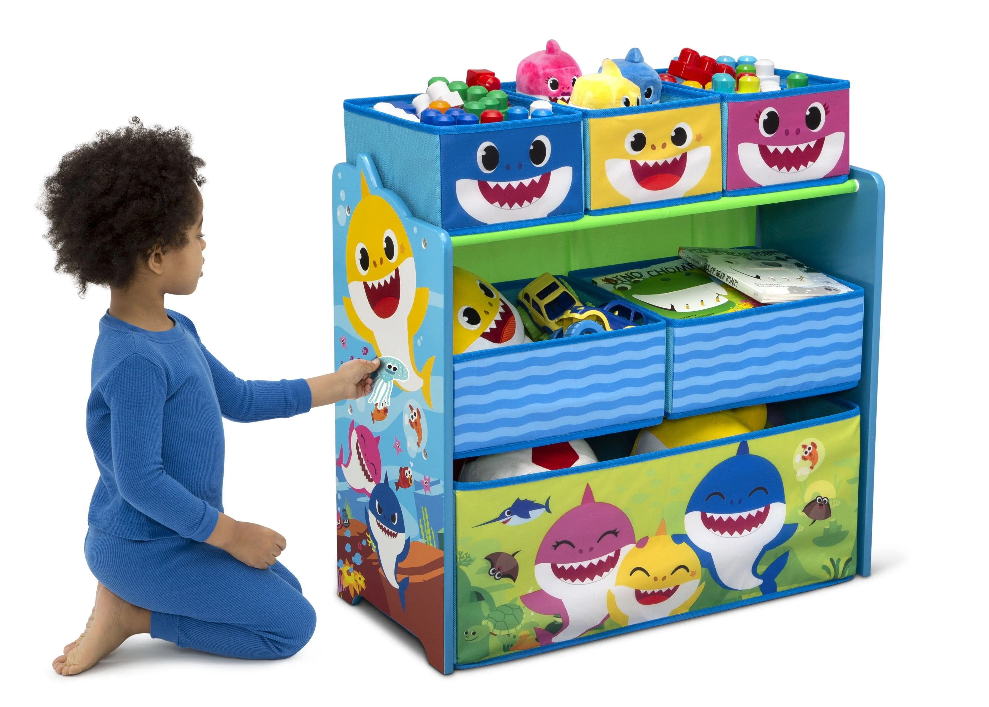 Baby Shark Design & Store 6 Bin Toy Storage Organizer Babykids_Delta Children_Toy Storage & Bookshelves