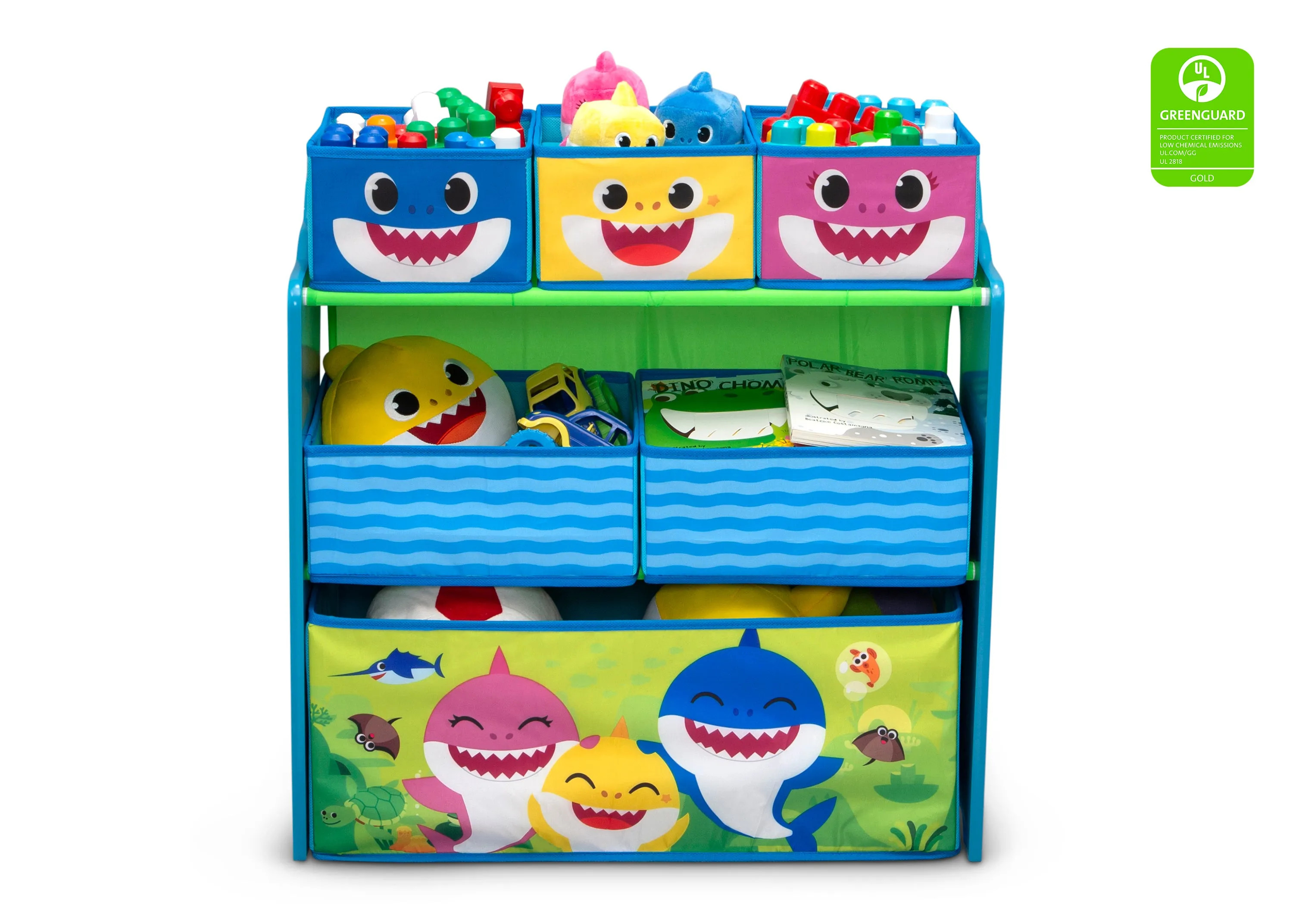 Baby Shark Design & Store 6 Bin Toy Storage Organizer Babykids_Delta Children_Toy Storage & Bookshelves