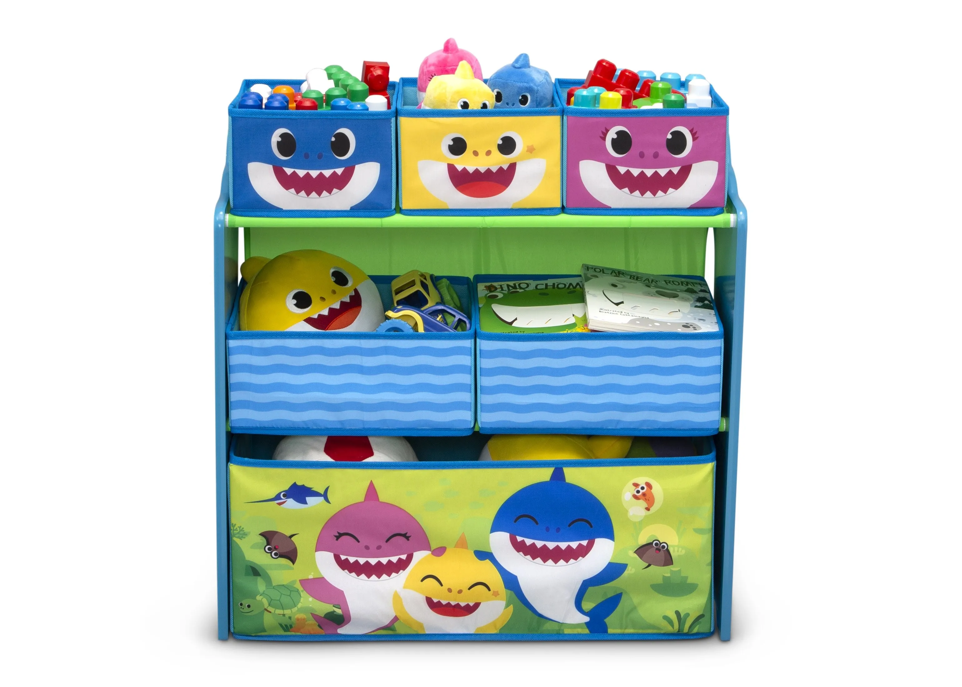 Baby Shark Design & Store 6 Bin Toy Storage Organizer Babykids_Delta Children_Toy Storage & Bookshelves