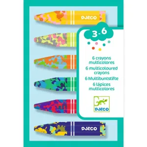 Babykids_Djeco_Toys 6 Multicoloured Flower Crayons