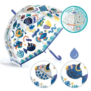 Babykids_Djeco_Toys Fish Themed Colour Change PVC Child Umbrella