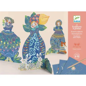 Babykids_Djeco_Toys Pretty Dresses Sculpture Scratch Cards