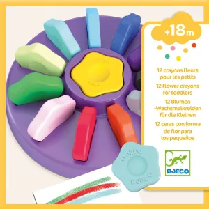 Babykids_Djeco_Toys Toddler Flower Crayons 12pc