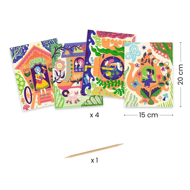 Babykids_Djeco_Toys Wacky Houses Scratch Cards