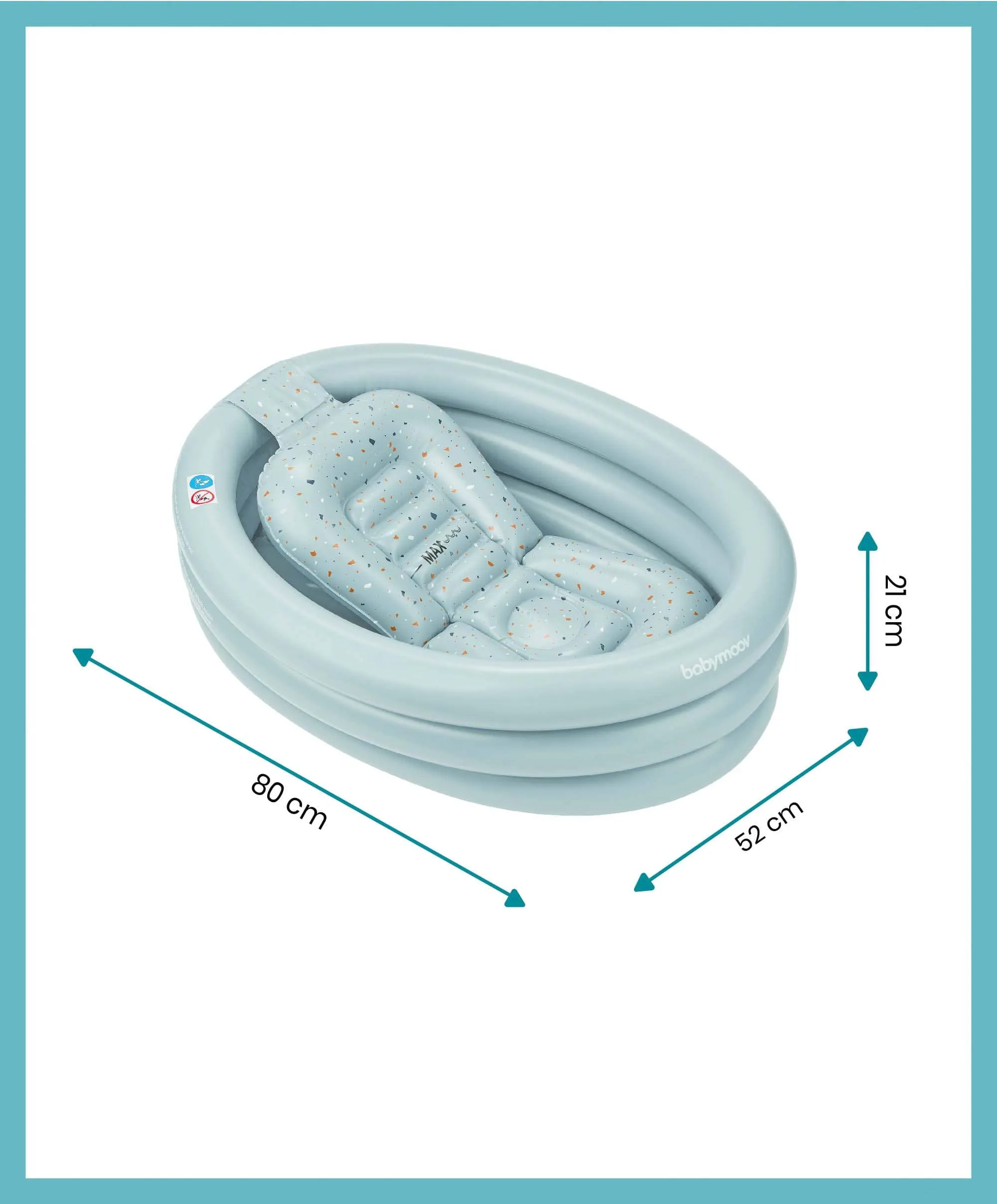 Babymoov 2-in-1 Inflatable Bath Tub & Paddling Pool - Blue