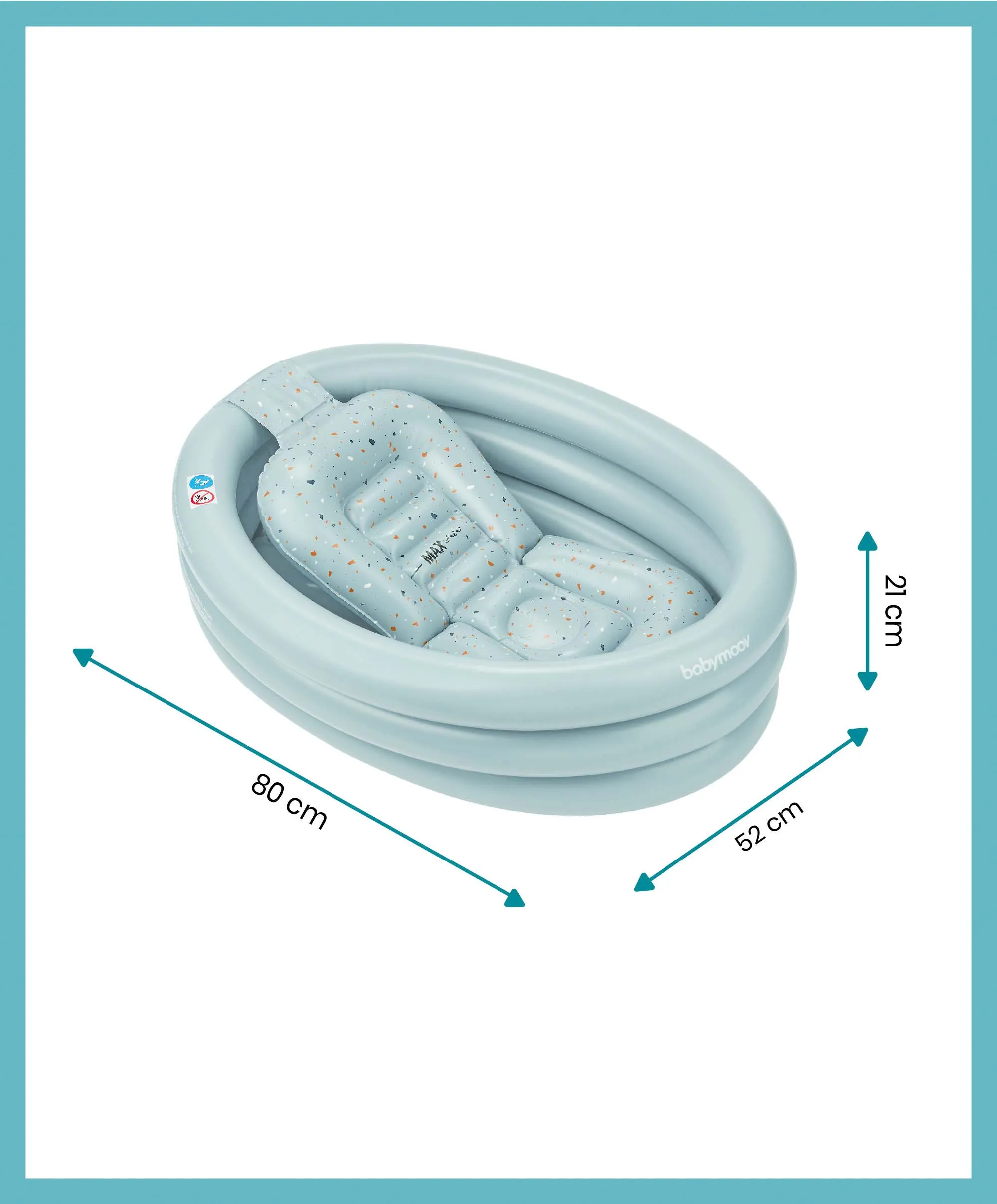 Babymoov 2-in-1 Inflatable Bath Tub & Paddling Pool - Blue