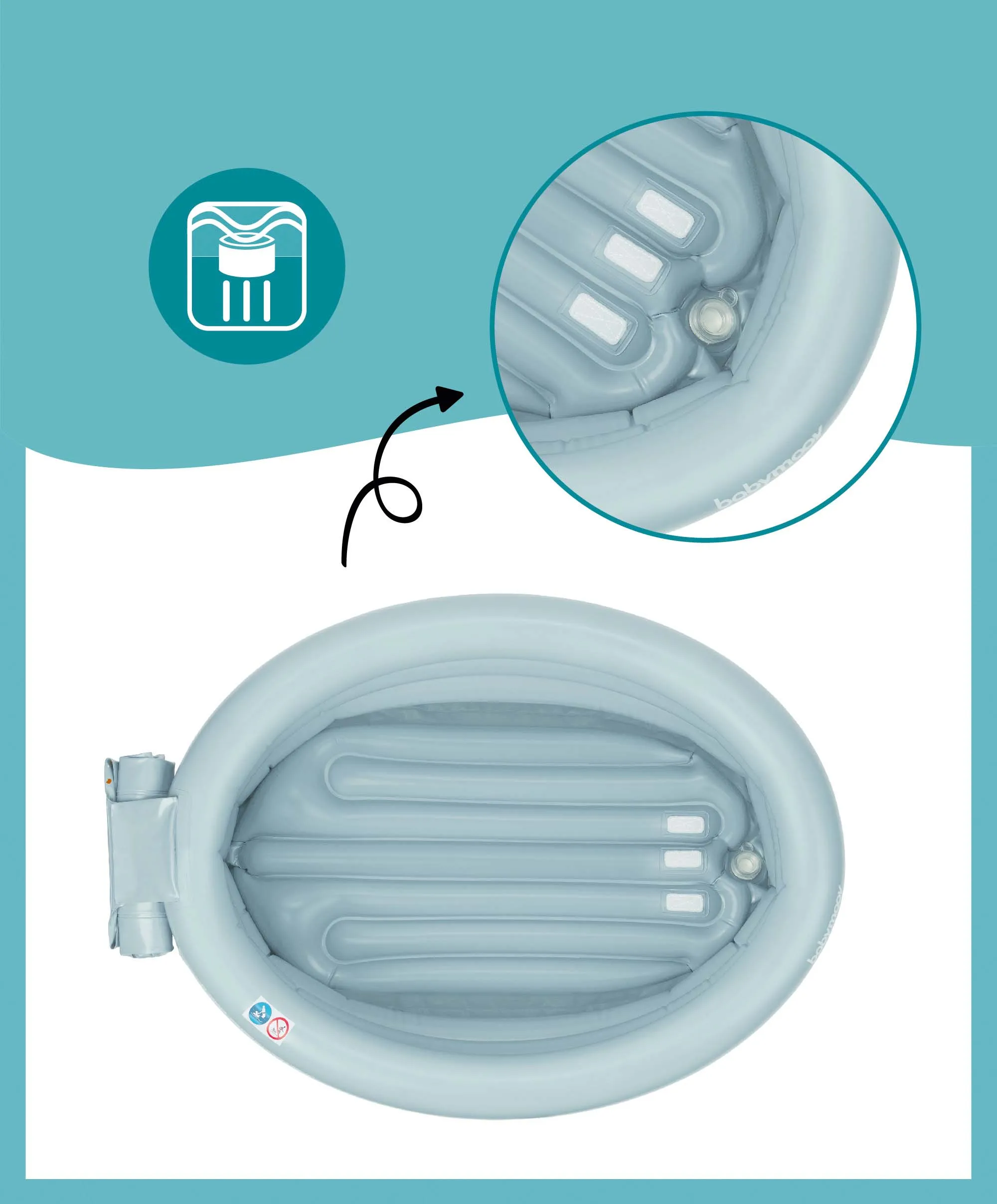 Babymoov 2-in-1 Inflatable Bath Tub & Paddling Pool - Blue