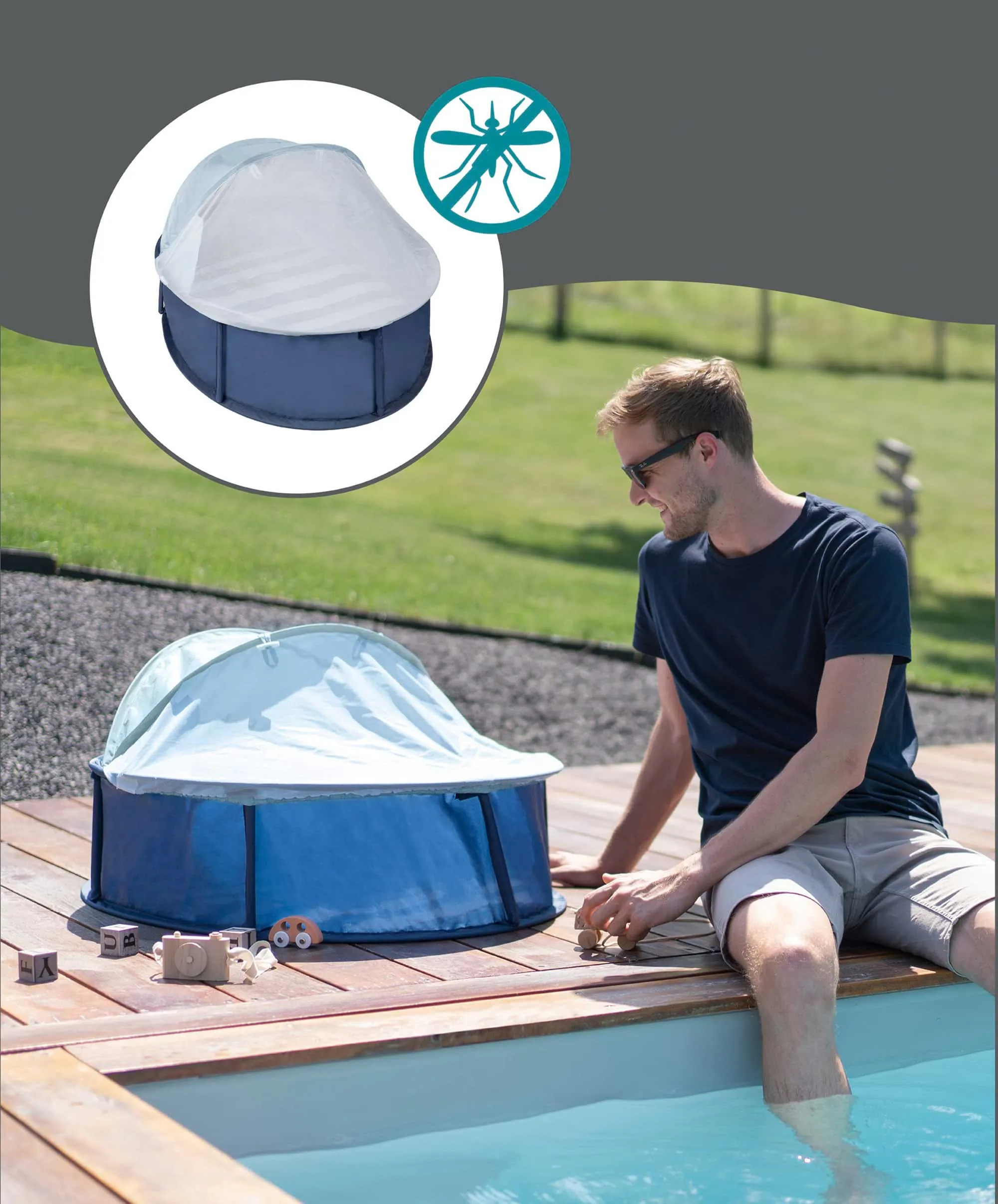 Babymoov Babyni Anti-UV Tent Playpen UPF 50  - Mariniere
