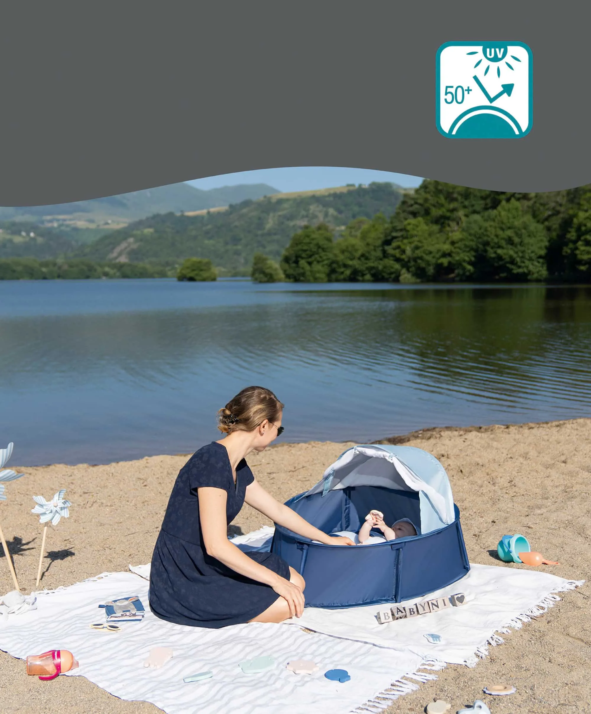 Babymoov Babyni Anti-UV Tent Playpen UPF 50  - Mariniere