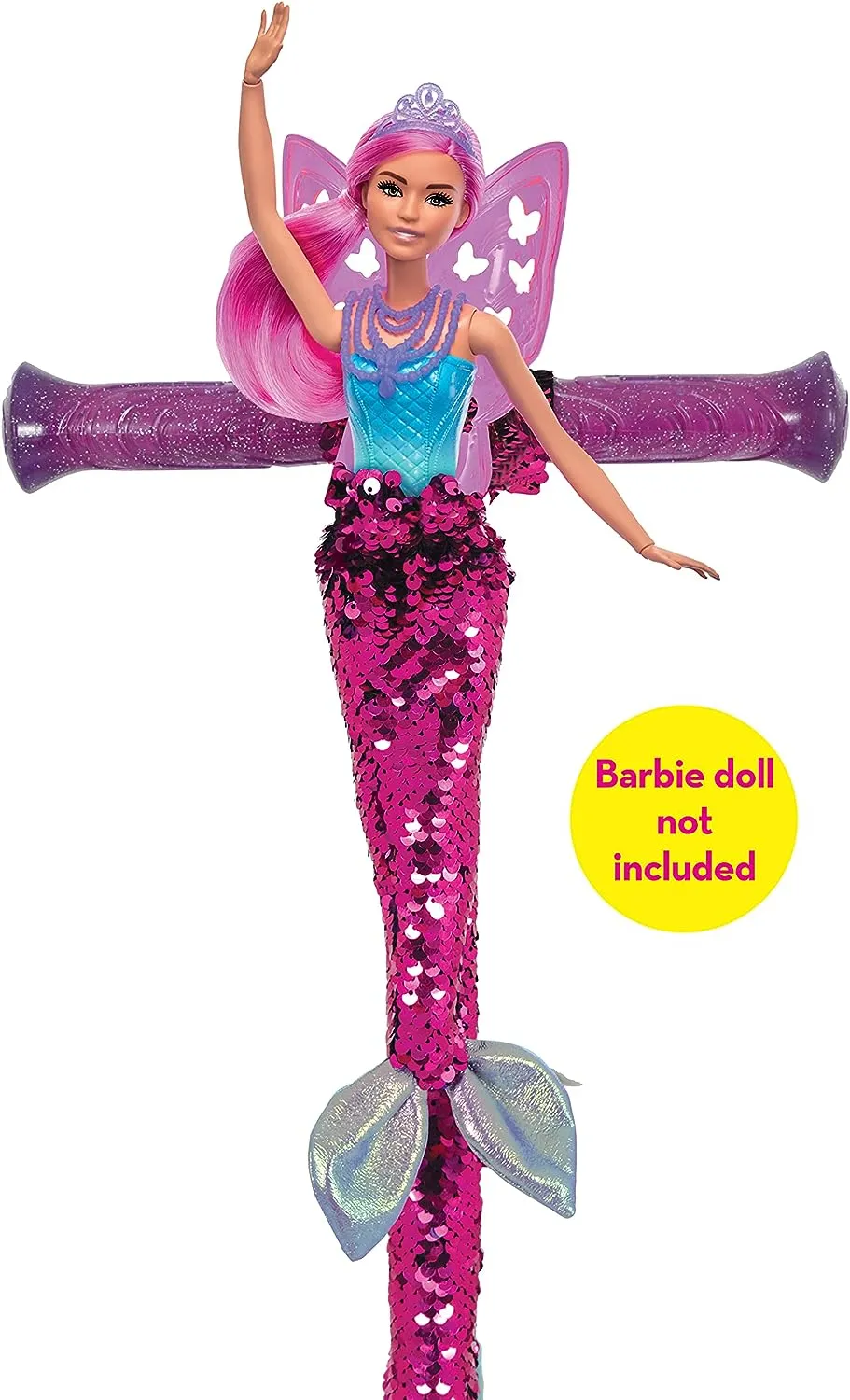 Barbie Toys abgee 703 M004373 EA Barbie Mermaid Sequin Inline Scooter, Pink