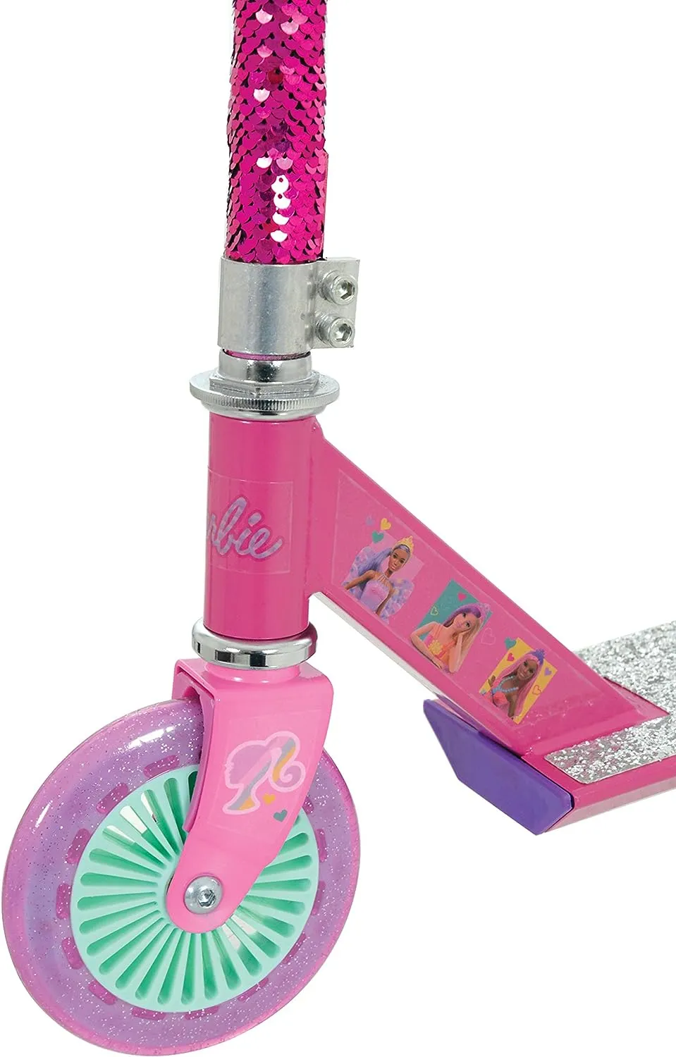 Barbie Toys abgee 703 M004373 EA Barbie Mermaid Sequin Inline Scooter, Pink
