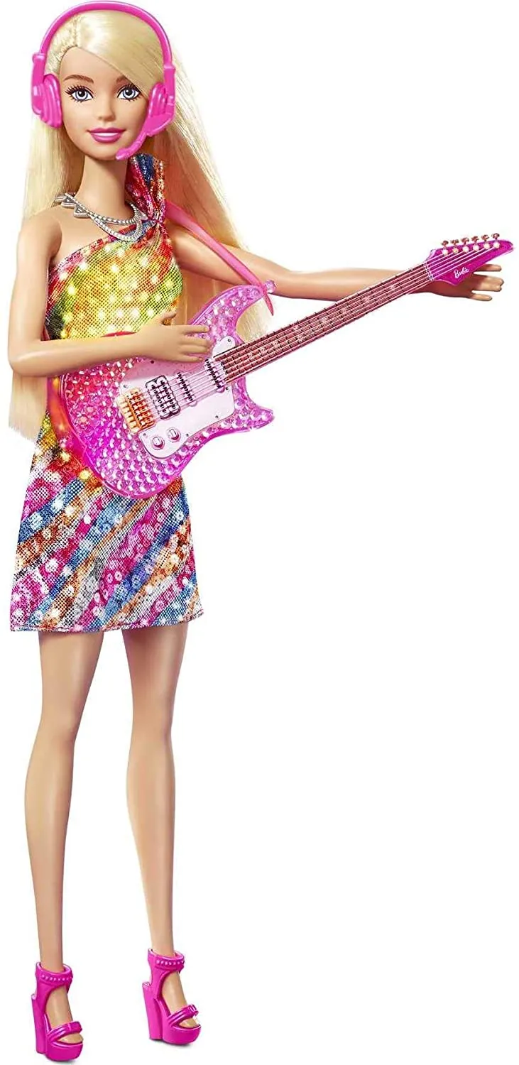 Barbie Toys Barbie: Big City, Big Dreams Singing Barbie Malibu Roberts Doll (11.5-in Blonde) with Music, Light-Up Feature, Microphone & Accessories