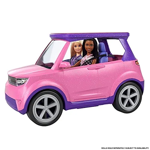 Barbie Toys Barbie: Big City, Big Dreams Transforming Vehicle Playset, Pink 2-Seater SUV Re