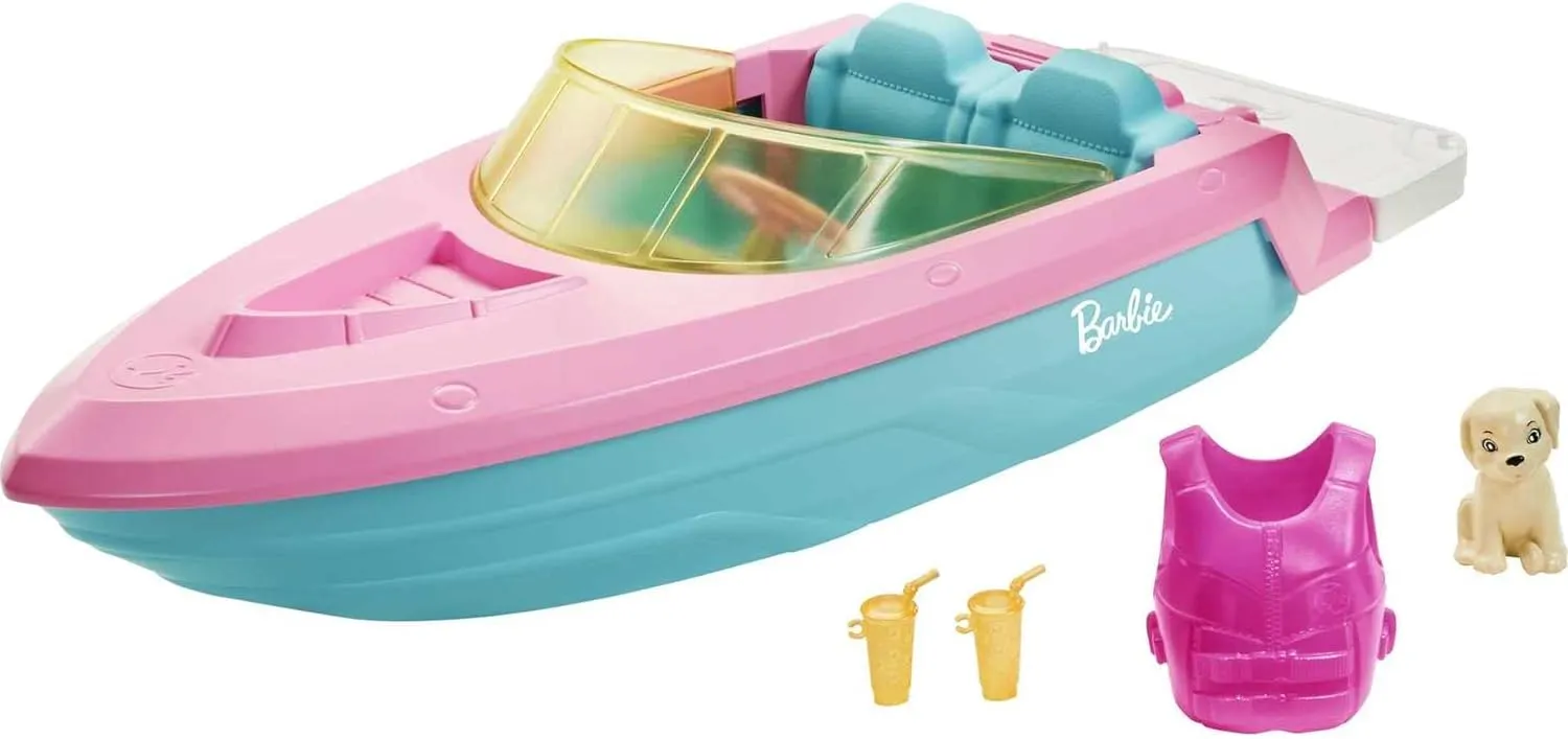 Barbie Toys Barbie Boat with Puppy and Accessories