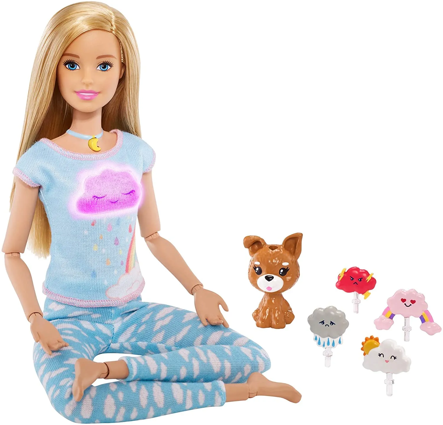 Barbie Toys Barbie Breathe with Me Meditation Doll, Blonde, with 5 Lights & Guided Meditation Exercises