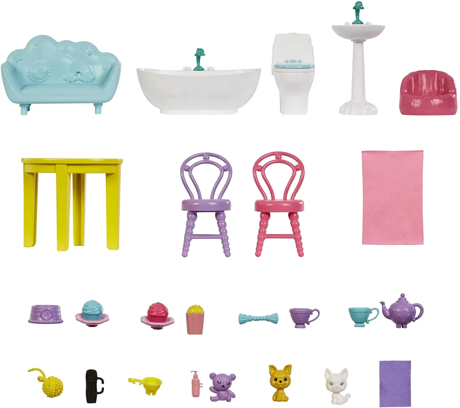 Barbie Toys Barbie Chelsea Playhouse (~20-in) Dollhouse with Pets & 15  Accessories