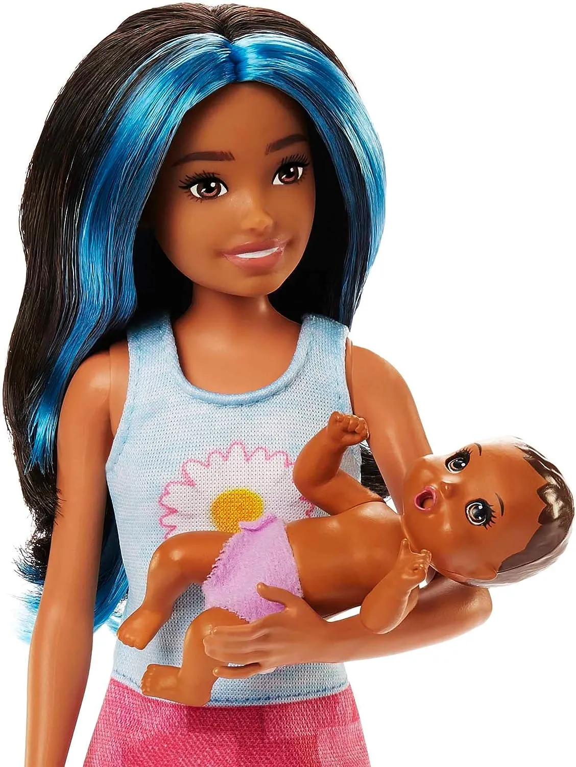 Barbie Toys Barbie Doll and Accessories, Crib Playset with Skipper Friend Doll, Baby Doll with Sleepy Eyes