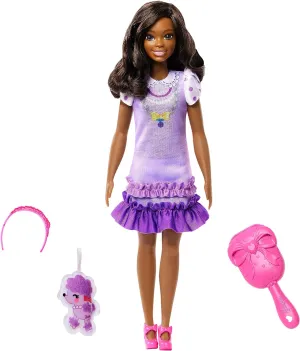 Barbie Toys ?Barbie Doll for Preschoolers, Black Hair, My First Barbie Brooklyn Doll, Kids Toys and Gifts