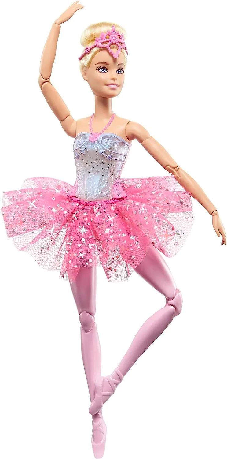 Barbie Toys Barbie Doll | Magical Ballerina Doll | Blonde Hair | Light-Up Feature | Tiara and Pink Tutu, Ballet Dancing