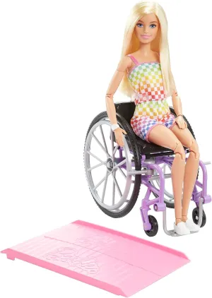 Barbie Toys Barbie Doll with Wheelchair and Ramp, Kids Toys and Gifts, Blonde, Barbie Fashionistas
