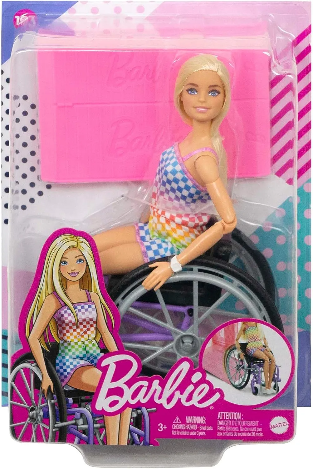 Barbie Toys Barbie Doll with Wheelchair and Ramp, Kids Toys and Gifts, Blonde, Barbie Fashionistas