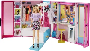 Barbie Toys Barbie Dream Closet & Blonde Barbie Doll - Expanding Closet with Rotating Clothe