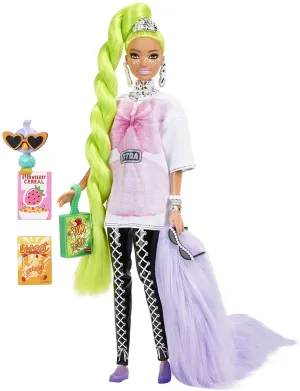 Barbie Toys Barbie Extra Doll #11 in Oversized Tee & Leggings with Pet, for Kids 3 Years Old
