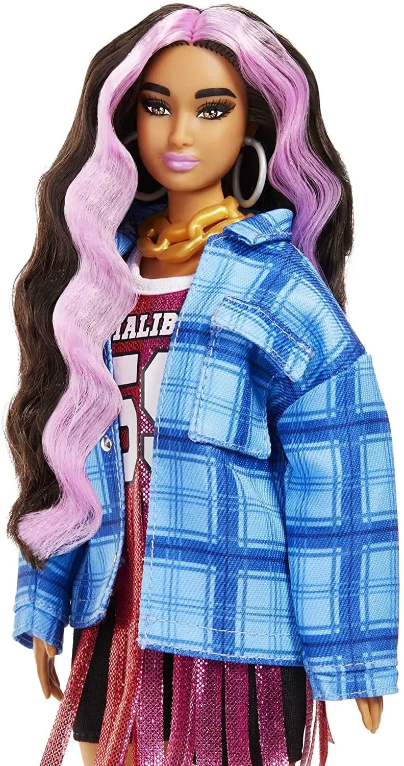 Barbie Toys Barbie Extra Doll #13 in Basketball Jersey & Bike Shorts with Pet Corgi, 3 Year