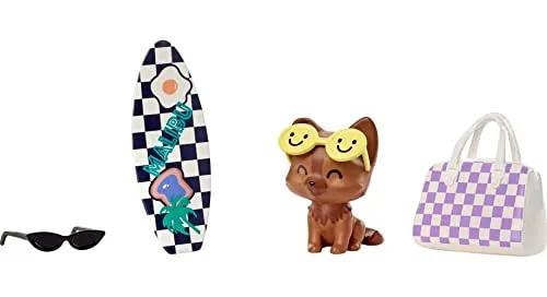 Barbie Toys ?Barbie Extra Doll #18 in Jersey Dress & Oversized Checkered Jacket, with Pet Puppy
