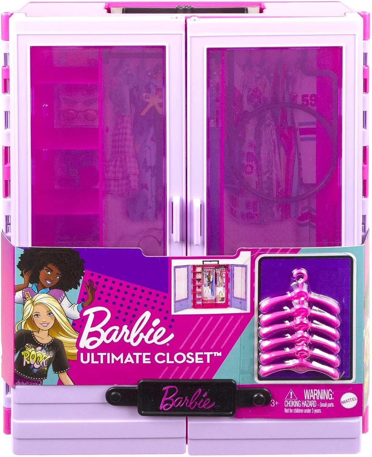 Barbie Toys Barbie Fashionistas Ultimate Closet Accessory, Translucent Doors, Storage Space