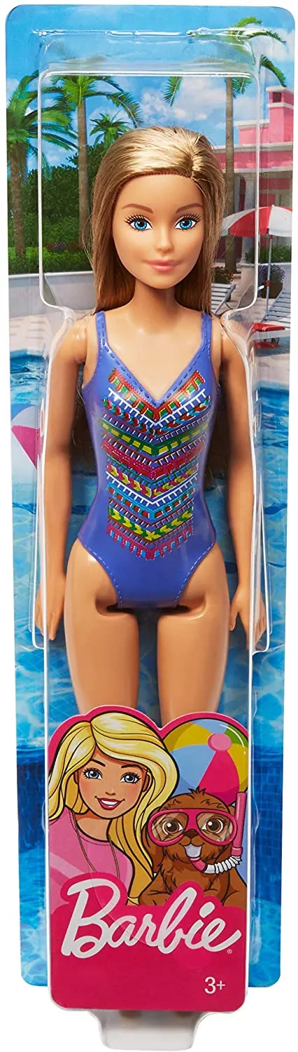 Barbie Toys Barbie FJD97 Beach Doll, Multi-Colour