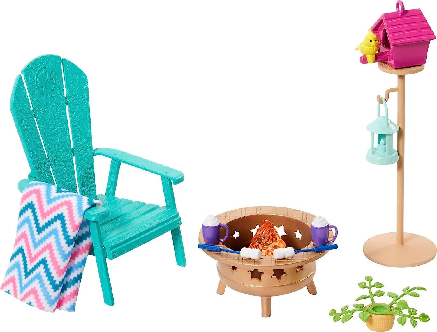 Barbie Toys Barbie Furniture and Accessory Pack, Barbie Doll House Dcor, Backyard Patio, Bonfire, Birdfeeder and Birdhouse, Kids Toys and Gifts