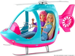 Barbie Toys Barbie Helicopter with Spinning Rotor - Pink & Blue Toy Vehicle for Ages 3-8 (FWY29)